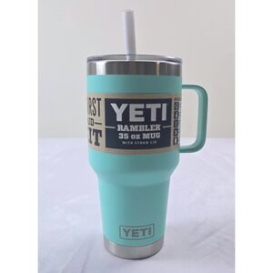 YETI Rambler 35 oz Mug with Straw Lid Seafoam Insulated Stainless Steel Tumbler